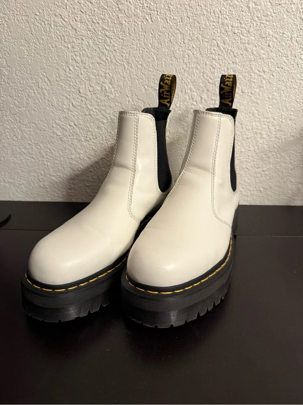 Dr. Martens White Platform Chelsea Boots
